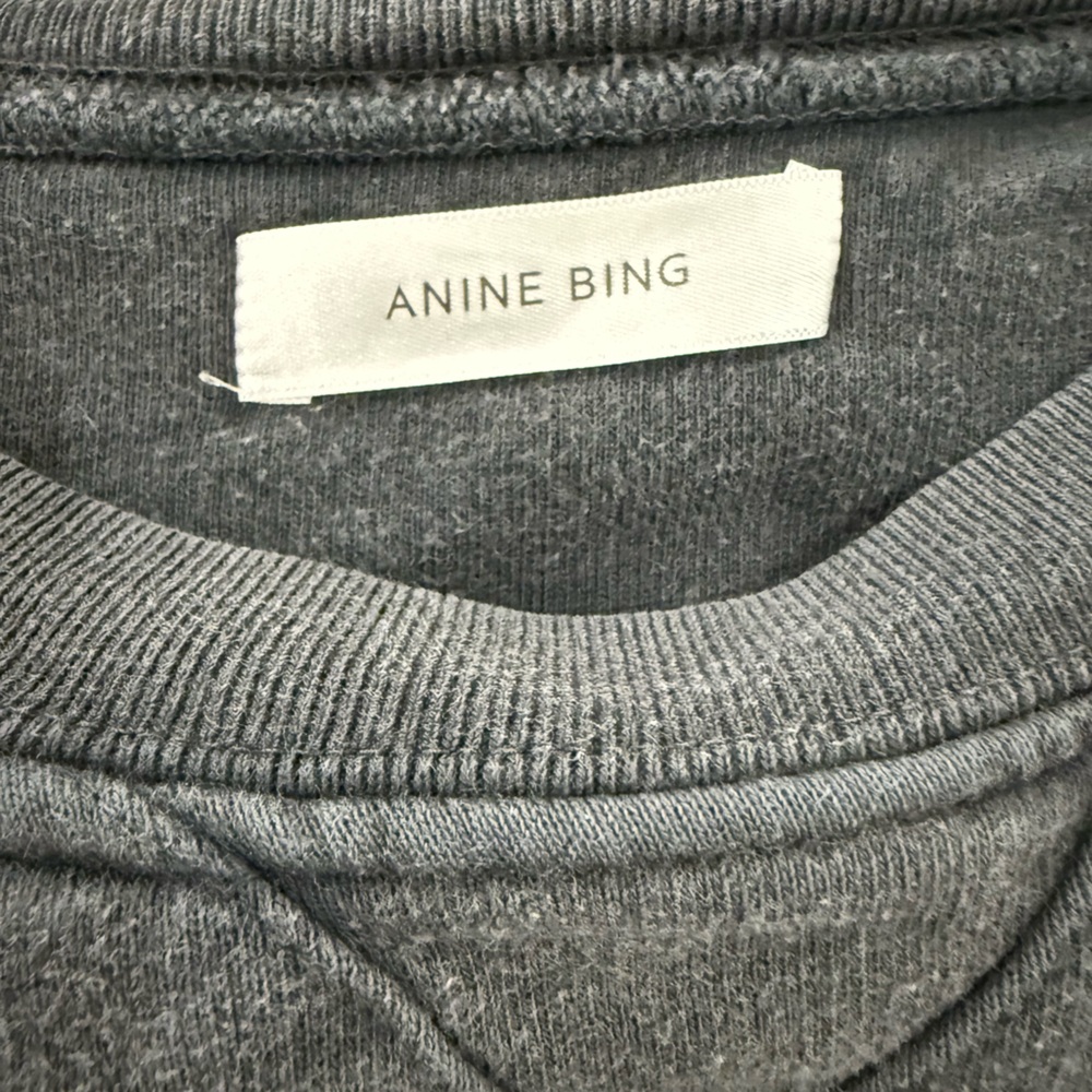 Anine Bing Los Angeles Graphic Crewneck Sweatshirt — Black - Picture 5 of 6